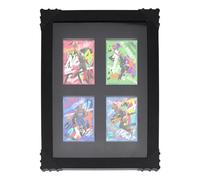 PH PandaHall 4 Grids Trading Card Display Frame, Wall Mounted Wooden Display Case Black Rectangle Sports Cards Holder Stand Frame for Standard Trading Card Basketball Football Cards Collector Home
