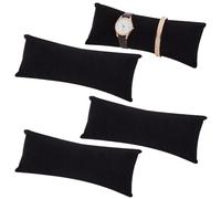 PH PandaHall 4 Pack Long Velvet Watch Display Pillow Black Bracelet Pillows Jewellery Display Cushion for Husband Father's Day Small Business Sales Home Bracelet Watch Display Storage