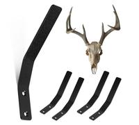 PH PandaHall 4 Sets European Mount Skull Hanger Deer Skull Wall Hanger Black Euro Wall Mount Hangers Steel Walls Bracket Hooker for Hanging Deer Head Indoor Outdoor Home Display, 20x2.5cm