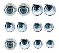 PH PandaHall 4 Sizes 3D Safety Eyes 4 Pairs Half Round Eyeball with Eyelash Amigurumi Movable Eye Stuffed Simulated Eyeball for Tedding Puppet Bear Stuffed Animal 16/17/20/22mm