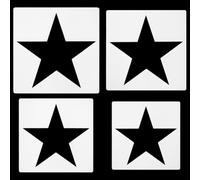 PH PandaHall 4 Sizes Large Star Stencils Five Pointed Star Template Plastic Painting Stencils Pentagram Art Craft Templates for Christmas Wood Scrapbook Paper Fabric Home Wall Flag, 22.5/27.5/25/30cm