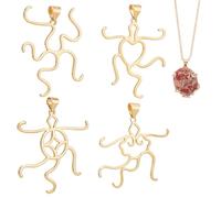 PH PandaHall 4 Style 18K Gold Plated Claw Prong Pendant Blank Gold Pendant Base Setting Brass Adjustable Pendant Blank Irregular Pendant Blanks for Jewellery Making Necklace DIY Gemstone Setting
