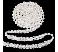 PH PandaHall 4 Yards Pearls Lace Ribbon, 7/8 inch White Pearl Fringe Applique Pearl Lace Trim Fringe Trim Fabric Gimp Braid Trim Ribbon for Costume Curtain DIY Crafts Jewelry Wedding Party Decor
