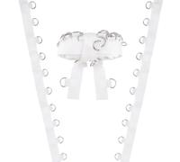 PH PandaHall 4 Yards White Wedding Zipper Replacement Adjustable Lace Up, Corset Ribbon Laces with D Ring Adjustable Corset Back Kit for Evening Gown Banquet Wedding Dress Accessories