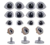 PH PandaHall 40 Sets 3D Safety Eyes, 3 Sizes Crafts Eyes with Eyelash Washers Crafts Bear Dog Cats Eyes Plastic Stuffed Crochet Eyes for Amigurumi Plush Animal Crafts Making