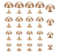 PH PandaHall 40 Sets 4 Styles Light Gold Screw Back Rivet Dome Spikes Studs Mushroom Cap Rivets Metal Screw Back for Punk Style Leather Crafts Bag Purse Backpack Belt Jackets Clothing, 7/10/12/15mm