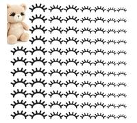 PH PandaHall 400 Pairs Felt Eyelashes 4 Sizes Stuffed Animal Eyelashes Black Eyelash Applique Patches Felt Craft Eyelash for Crochet Puppet Plush Amigurumi Cloth Hats DIY Crafts Making Supplies