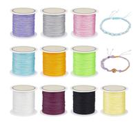 PH PandaHall 400m Nylon String 10 Colors Braided Bracelets Strings 0.6mm Chinese Knotting Cord Beading Thread Kumihimo Threads for Jewellery Making Necklaces DIY Macrame Craft Wind Chime