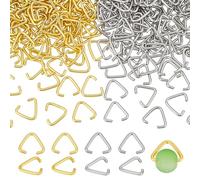 PH PandaHall 400pcs 2 Colours Triangle Open Jump Rings, Pinch Bail Hang Drops Triangle Link Findings Open Hook Rings Triangles Buckle Clasps for DIY Bracelet Earring Jewellery Making