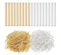 PH PandaHall 400pcs Extra Long Bugle Beads, 2 Colours Glass Bugle Beads Tube Seed Bead Craft Beads Loose Spacer Beads for Fringe Earrings Bracelets Necklaces Jewellery Crafts Making, 32mmx3mm