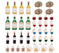 PH PandaHall 40pcs 10 Styles Cute Enamel Charms Beer Wine Key Chain Pendants Drink Charms Alloy Charm Bag Pendants for Earrings Necklace Jewelry Keychains Making Party Favor Club Gifts 0.75~1.5 Inch
