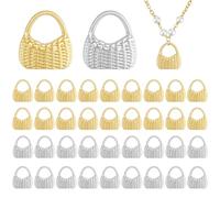 PH PandaHall 40pcs 2 Colors Alloy Purse Bag Charms 1 inch Purse Charms Bag Charm Keychain Charm Platinum Golden Craft Pendant for Jewelry Making DIY Earring Necklace Handbag Purses Decoration Gift