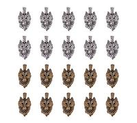 PH PandaHall 40pcs 2 Colours Tibetan Alloy Wolf Head Charms Animals Pendant Beads for DIY Bracelet Necklace Jewellery Making (Antique Bronze & Antique Silver)