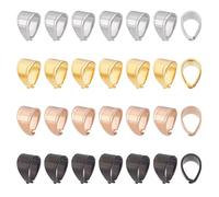 PH PandaHall 40pcs 4 Colours Pinch Clip Bail Clasps 304 Stainless Steel Snap On Bails Pendant Connector Dangle Charm Attachment Link Clasps for Necklaces Jewellery Making DIY Crafts 11x7x7mm
