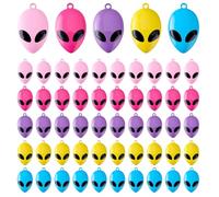 PH PandaHall 40Pcs 5 Colour Alien Charms Spray Painted Alloy Alien Face Pendants Cute Head Dangle Decor for Mardi Gras Jewellery Making Earrings Bracelet Necklace Keychain Craft