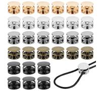 PH PandaHall 40pcs 5 Colours Toggle Stoppers Cord Stopper Cord Lock Draw String Clip Spring Cord Lock Cord Tightener for Drawstring Bags Shoelaces Lanyard Fasterner Hat DIY Crafts 0.55 Inch