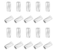 PH PandaHall 40pcs 925 Sterling Silver Tube Beads Spacer Beads 5mm End Stopper Beads Crimp Tube Beads Jewelry Crimping Beads for DIY Necklace Bracelet Jewelry Making Finding, Hole: 1.4mm