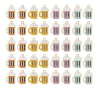 PH PandaHall 40pcs Beer Cup Charms 4 Colors Alloy Drink Pendants Mini Beer Dangle Charms Oktoberfest Charm Beer Theme Charms Enamel Pendants for DIY Necklace Jewelry Making Charms Keychain Crafts