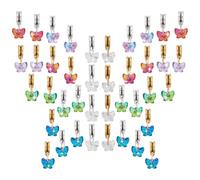 PH PandaHall 40PCS Butterfly Glass Charms, 10 Styles AB Color Butterfly Crystal Charms Large Hole Dangle Pendants with Clasps for DIY Necklace Earrings Bracelets Keychains Jewellery Making Crafts