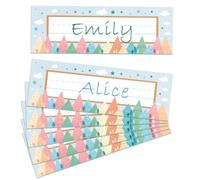 PH PandaHall 40pcs Classroom Desk Tags, Boho Mountains Desk Name Tags Desk Nametags Locker Name Plates Student Name Tags Teacher Name Plate for Classroom Cubbies Desks Cabinets Filing Storage