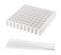 PH PandaHall 40pcs Drawer Dividers Adjustable Drawer Organizer White Drawers Separators Dresser Drawers Organizer for Socks Underwear Clothes Kitchen Bedroom Desk Office Storage, 37x7cm