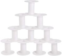 PH PandaHall 40PCS Empty Spools 6cm White Yarn Holders Round Ribbon Tape Spool Plastic Wire Weaving Bobbins for Embroidery Sewing Machines Beading Thread Yarn Ribbon Rope Chain Organizer