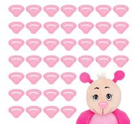 PH PandaHall 40pcs Nose Embroidery Applique Patches Animal Noses Sew on Patch Cartoon Noses Iron on Patches Pink Nose Cloth Patch for Stuffed Animals Plush Crafts Backpacks Sewing Decor, 16x21mm