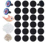PH PandaHall 40pcs Safety Eyes Bezel Tray 18mm Craft Eye Cabochon Setting with Plastic Washers for Amigurumi Puppet Teddy Bear Crochet Plush Animal Making, Work with 16mm Cabochon (Only Tray)