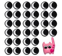 PH PandaHall 40Pcs White Black Eyes Iron on Sew on Patch, 25mm Round Cute Embroidered Appliques Decorative Patches for Clothes Jeans Jackets Backpacks Hats