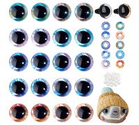 PH PandaHall 40Sets 10 Colors Safety Eyes 18mm 3D Glitter Craft Eyes Half Round Craft Crochet Eyes with Washers Stuffed Animal Eyes for DIY Puppet, Bear Plush Animal Christmas Decoration
