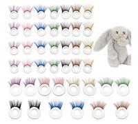 PH PandaHall 42pcs Doll Eyelashes Safety Eye Lashes for Doll Making Crochet Stuffed Eyelashes Plastic Round Craft Eye Lashes for Amigurumi Puppet Teddy Bear Plush Animals DIY, 2 Sizes