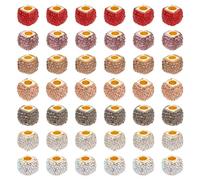 PH PandaHall 42pcs Rhinestone Cube Beads 7 Colors Large Hole Beads European Spacer Beads Crystal Beads for Bracelet Necklace Earring Keychain Pen Jewellery Making Hole: 5.7mm