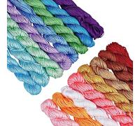 PH PandaHall 448 Yards/416m 1mm Nylon String Chinese Knotting Cord Braided Beading Cord Nylon Kumihimo Macrame Thread String Cord for Friendship Bracelet Jewellery Making Christmas Tree Ornament