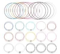 PH PandaHall 45 pcs 15 Colors 8 7/8 Inch Memory Wire Bracelet Steel