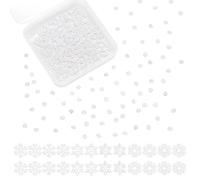 PH PandaHall 450pcs Mini Snowflake 3 Styles Tiny Snowflakes Ornaments 5.5mm White Snow Shape Ornaments Christmas Embellishment Metal Winter Snowflake Decor for DIY Craft Nail Art Holiday Decoration