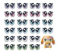 PH PandaHall 48 Pairs 6 Colours Felt Eyes with Lashes, Colourful Oval Eye Kawaii Felt Eye Crochet Patches Amigurumi Craft Eyes for Plush Puppet Teddy Bear Crochet Animals Crafts Making