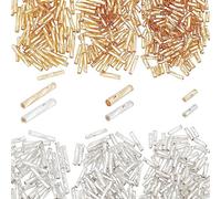 PH PandaHall 480pcs Twisted Bugle Beads, Metallic Bugle Beads 6/9/12mm Glass Long Tube Seed Bead Loose Spacer Beads with 6 Container Bottles for Earring Bracelet Necklace Jewellery Making