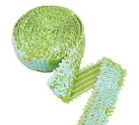 PH PandaHall 48mm Wide Green Sequin Ribbon Trim 4.5m Flat Elastic Strip Sequins Paillette String Shiny Trim Sewing Paillette String for Spring St Patrick's Day Mermaid Dress Embellish Headband Costume