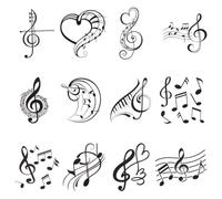PH PandaHall 48pcs 12 Styles Music Note Iron on Transfer Patches, Black Music Theme Stickers Lover Appliques for Clothes DIY Custom T Shirts Jeans Pillow Covers Concert Music Performance