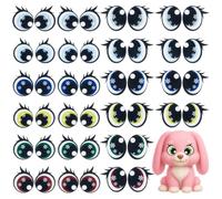 PH PandaHall 48pcs 2 Styles 6 Colours Round Felt Safety Eyes with Lashes for Amigurumi Crochet Stuffed Animals Teddy Bear DIY Craft Projects Christmas Birthday Gift Decorations
