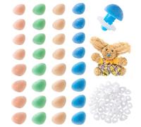 PH PandaHall 48Pcs 4 Colours 15/18mm Flocking Safety Noses with Washers Plastic Crochet Noses Triangle Flocking Nose for Amigurumi, Teddy Bears, Animal Puppet, DIY Craft Projects Sewing Crafting