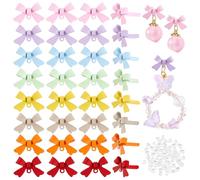 PH PandaHall 48pcs Stud Earrings Bow Charms Bow Earring Posts Bow Earring Findings with Loop for DIY Cute Bowknot Jewellery Vintage Style Earrings for Women Valentine's Day Birthday 15x11mm