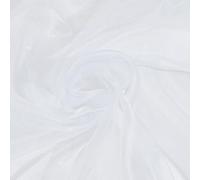 PH PandaHall 4m Sheer Organza Fabric by The Yard, 1.5m Wide Twinkle Sheer Fabric Solid Silky Organza Tulle Fabrics Soft White Polyester Fabrics for Wedding Dress Craft Decoration