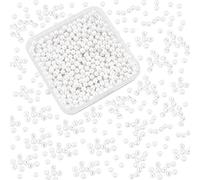PH PandaHall 4mm About 1000pcs Tiny Glass Pearl Round Beads Assortment Lot for Jewellery Making Box Kit White