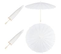 PH PandaHall 4PCS 16 inch White Paper Umbrellas DIY Oiled Umbrella Crafts Chinese Parasol Hand Painting Decor Props for Wedding Bridal Photography Craft Party Christmas Easter Decoration