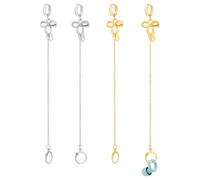 PH PandaHall 4pcs 2 Colours Ear Plugs Earrings, 304 Stainless Steel Earplug Earrings 5.9 inch Earplug Holder Earring with Bowknot Charms for Loop Earplugs Home Office Concerts Events Subways Airports