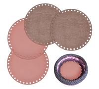 PH PandaHall 4pcs 2 Colours Wood Crochet Basket Base 8.9 Inch Basket Bottoms Natural Wood Round Bag Bottom Shaper for Knitting Crocheting Weaving Handicrafts, Hole: 8mm