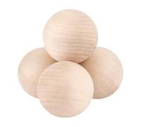 PH PandaHall 4pcs 7.5cm/3" Wooden Balls, Large Unfinished Wood Balls