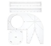 PH PandaHall 4pcs Boxy Bag Making Templates, Clear Bag Template Notion Acrylic Quilting Templates Zipper Template Patchwork Ruler Sewing Tools Set for Beginners Curve Bag Zip Pocket DIY Sewing