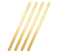 PH PandaHall 4pcs Brass Flat Bar Stock Square Metal Solid Brass Bars 11.85"x0.53"x0.06" Solid Flat Mill Stock for DIY Craft Model Making Jewelry and Decorative Art Projects